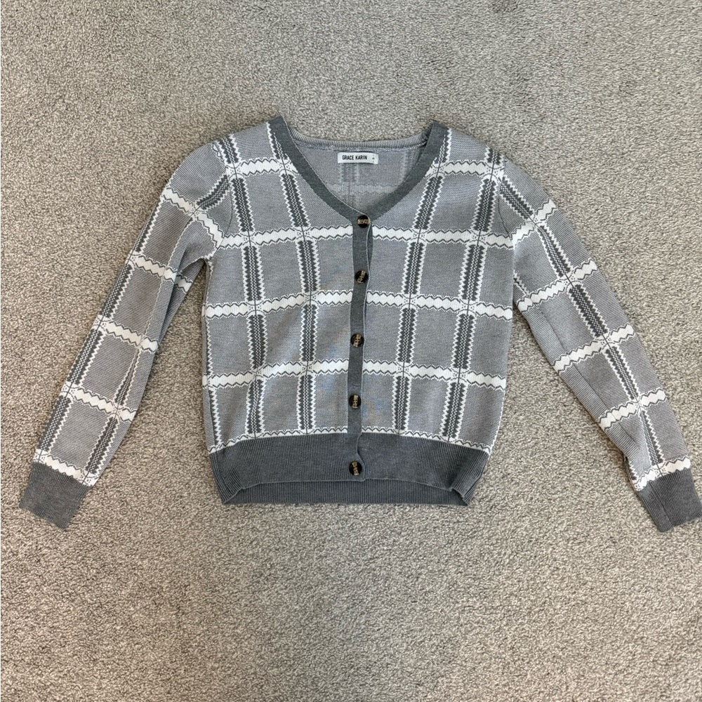 Grace Karin plaid Cardigan Sweater - Women
